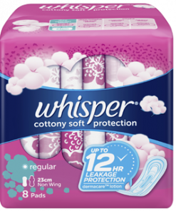 WHISPER COTTON NON WING 8S