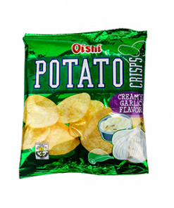 OISHI POTATO CRISPS CREAMY GARLIC 18G