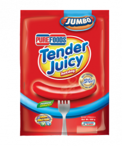 PUREFOODS TENDER JUICY JUMBO HOTDOG VACUUM 500G