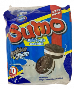 SUMO MINI COOKIE SANDWICH COOKIES & CREAM 20GX10S