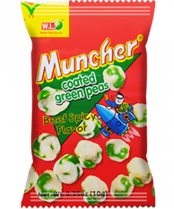 MUNCHER COATED GREEN PEAS RED 10G BY 12' S