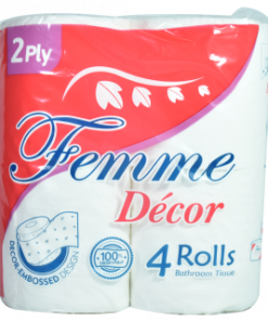 FEMME TISSUE ROLL 300S 2PLY 4'S