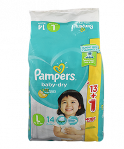 PAMPERS BABY DRY LARGE 14S