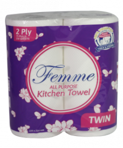 FEMME AP KITCHEN TOWEL TWIN  2PLY 75PULLS