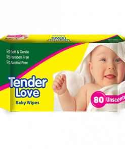 TENDER LOVE  BABY WIPES UNSCENTED 80S