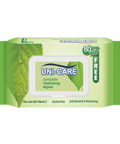 UNI-CARE CLEANSING WIPES ALOE VERA 80S+10