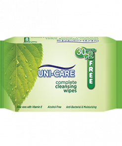 UNI-CARE CLEANSING WIPES ALOE VERA 30+2