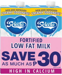 SELECTA LOW FAT MILK 1LX2 SAVE PHP30