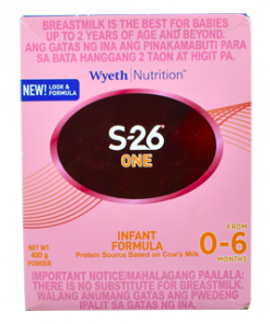 S-26 ONE 0-6MOS 400G