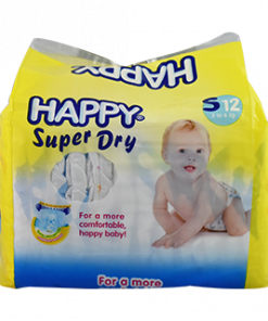 HAPPY SUPER DRY DIAPER SMALL 12'S