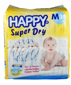 HAPPY SUPER DRY DIAPER MEDIUM 30'S