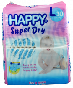 HAPPY SUPER DRY DIAPER LARGE 30'S