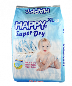 HAPPY SUPER DRY DIAPER X-LARGE 30'S