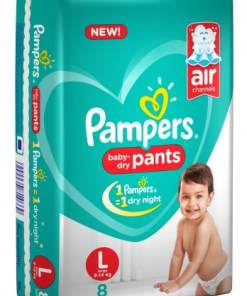 PAMPERS DRY PANTS LARGE 8S