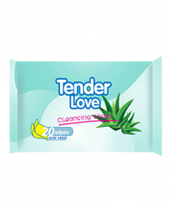 TENDER LOVE CLEANSING WIPES ALOE VERA 20S