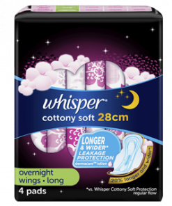 WHISPER COTTONY CLEAN OVERNIGHT LONG 4S