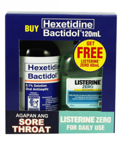 BACTIDOL 120ML + LISTERINE ZERO 80ML