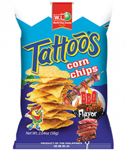 TATTOS CORN CHIPS BBQ 58G