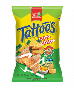 TATTOS CORN CHIPS SWEETCORN 58G