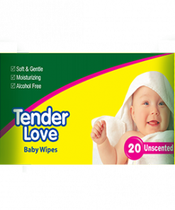 TENDER LOVE  BABY WIPES UNSCENTED 20'S
