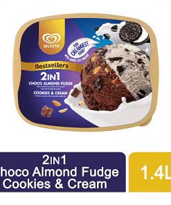 SELECTA CHOCO ALMOND FUDGE & COOKIES N CREAM 1.4L