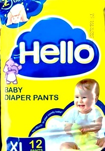 HELLO BABY DIAPER PANTS X-LARGE 12S