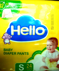 HELLO BABY DIAPER PANTS SMALL 24S