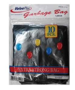 VALUE PLUS FLAT GARBAGE BAG (LARGE) 10'S