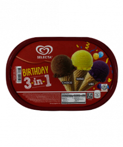 SELECTA SORBETES 3IN1 TSOKO KESO UBE 1L