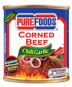 PUREFOODS CORNED BEEF CHILI GARLIC 210G