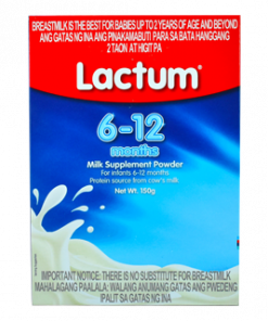 LACTUM 6-12 MOS. PLAIN 150G