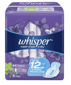 WHISPER HEAVY FLOW OVERNIGHT 8S