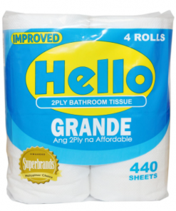 HELLO TISSUE ROLLS GRANDE 2PLY 4S