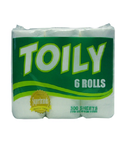 TOILY BATHROOM TISSUE 2PLY 6S