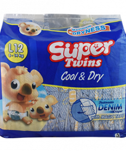SUPER TWINS DIAPER LARGE 12S