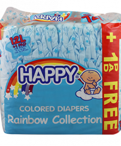 HAPPY DIAPER COLOR BLUE LARGE 12'S