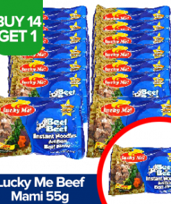 BUY 14 PCS  LUCKY ME BEEF 55  FREE 1PC LUCKY ME BEEF 55G