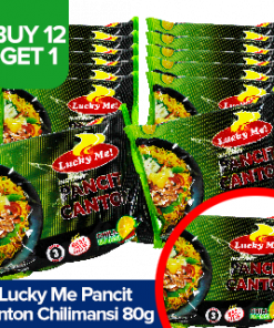 BUY 12 PCS LUCKY ME PANCIT CANTON CHILIMANSI 80G  FREE 1PC PANCIT CANTON CHILIMANSI 80G