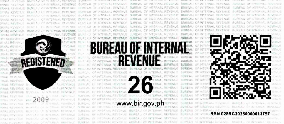 Official BIR Registration Seal with QR code